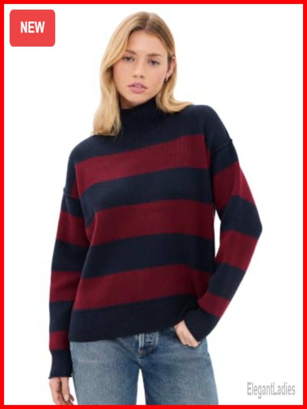 Marine Layer Mid Gauge Rugby Rollneck Sweater Cotton Nylon Wool Pullover